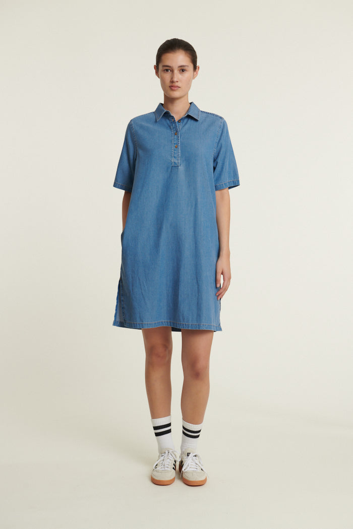 Basic Apparel Bine Polo Dress Kjoler 038 Light Blue